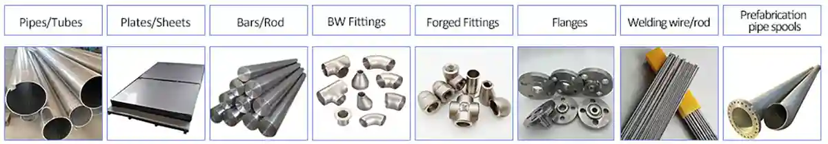 Monel material forms covered: Pipe Plate Round Bar Butt Weld Fittings Forged Fittings Flange Monel material forms covered: Pipe Plate Round Bar Butt Weld Fittings Forged Fittings Flange